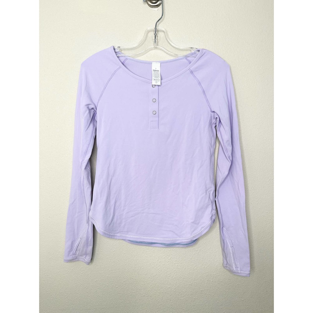 Ivivva Girls Long Sleeve Purple Henley Shirt size 7
